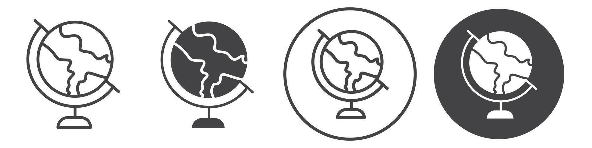 Globe icon thin line illustration vector