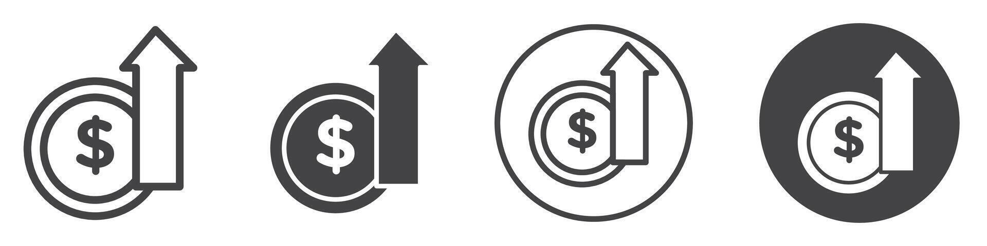 High revenue icon thin line illustration vector