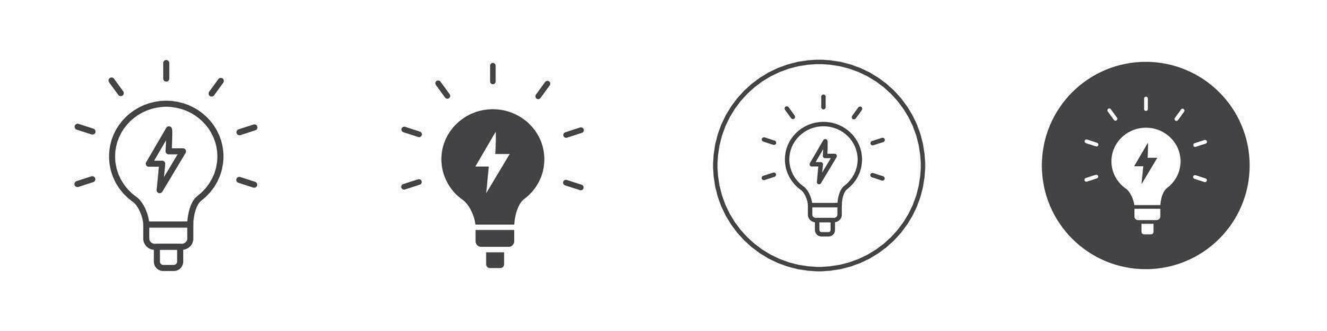Lightbulb icon thin line illustration vector