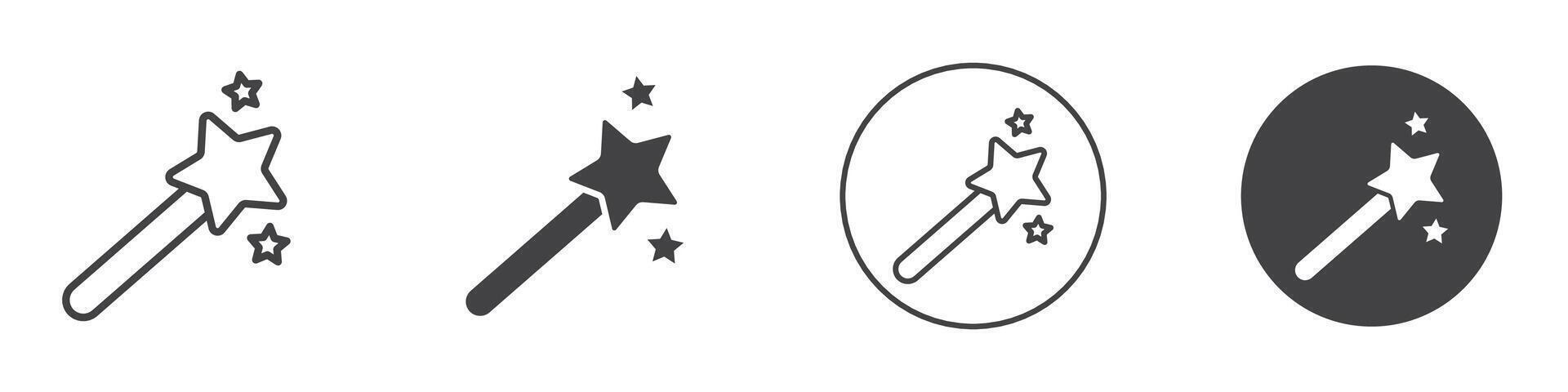 Magic wand icon thin line illustration vector