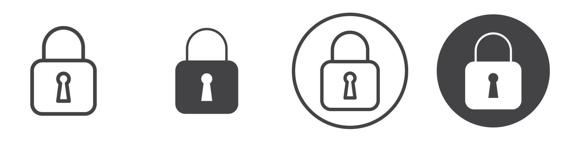 Lock icon thin line illustration vector