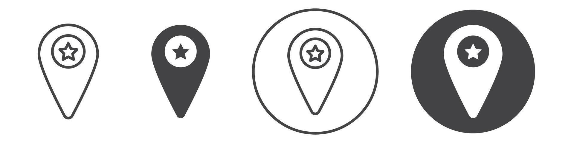 Map marker icon thin line illustration vector