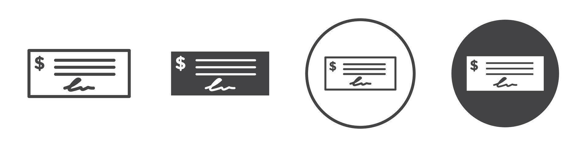 Money check icon thin line illustration vector