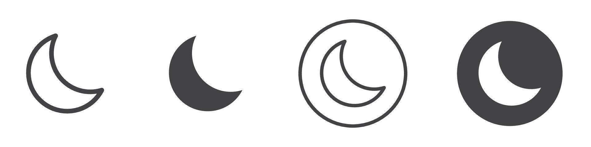Moon icon thin line illustration vector