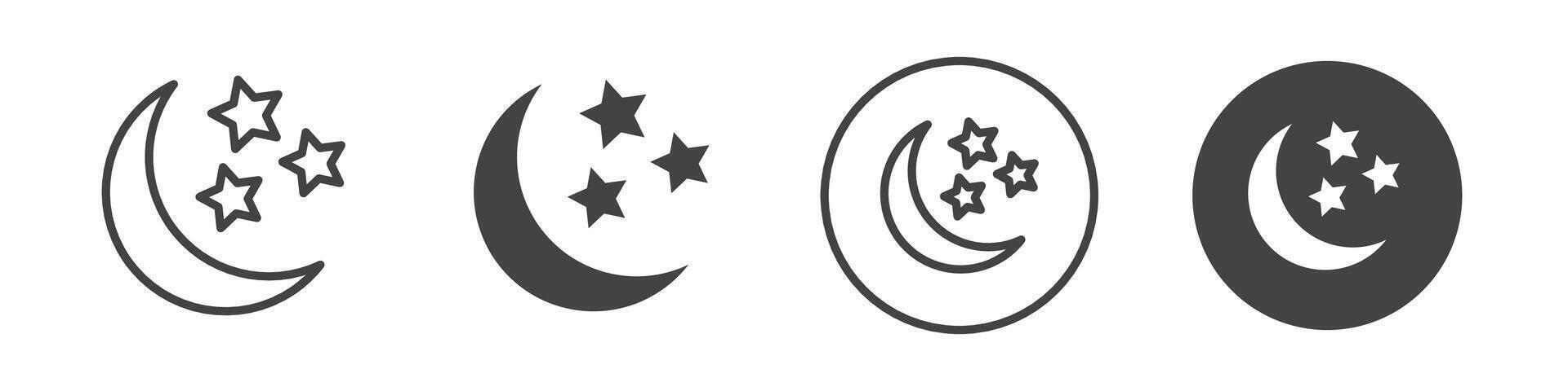 Moon stars icon thin line illustration vector