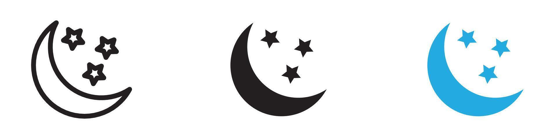 Moon icon thin line illustration vector