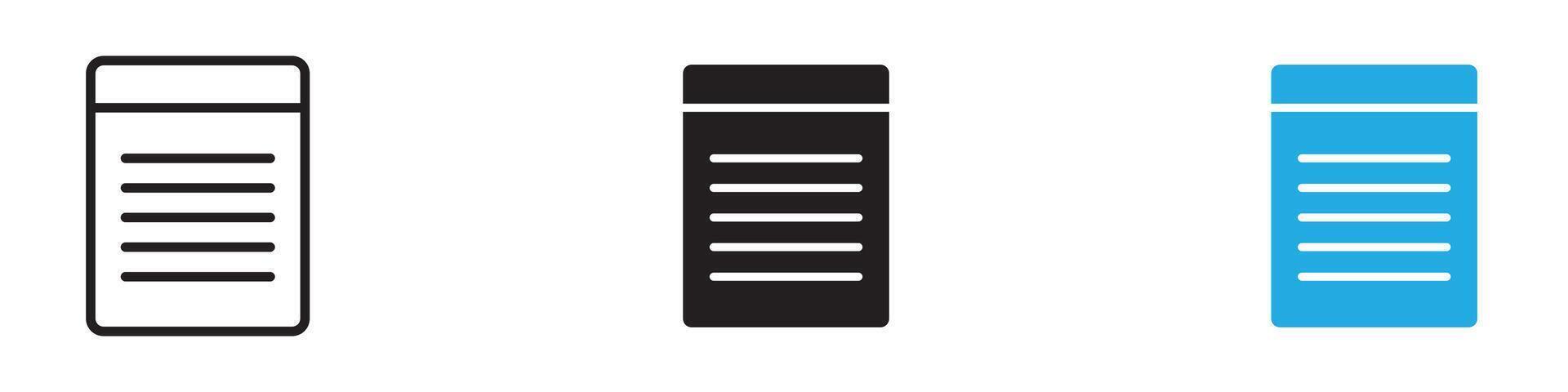 Notepad icon thin line illustration vector
