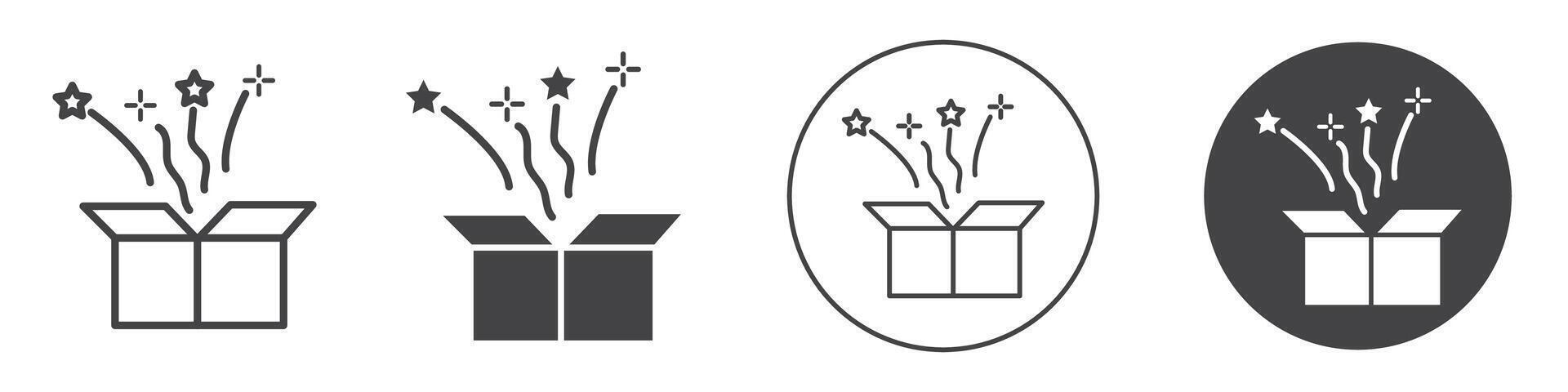 Open gift box icon thin line illustration vector