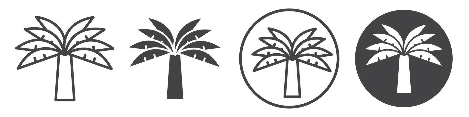 Palm tree icon thin line illustration vector