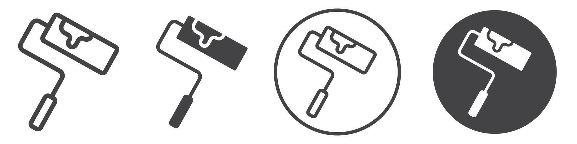 Paint roller icon thin line illustration vector
