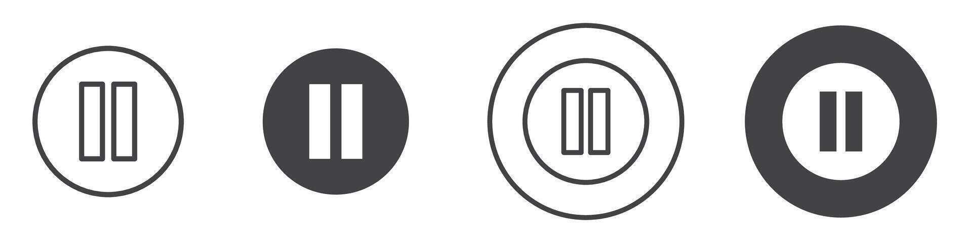 Pause icon thin line illustration vector