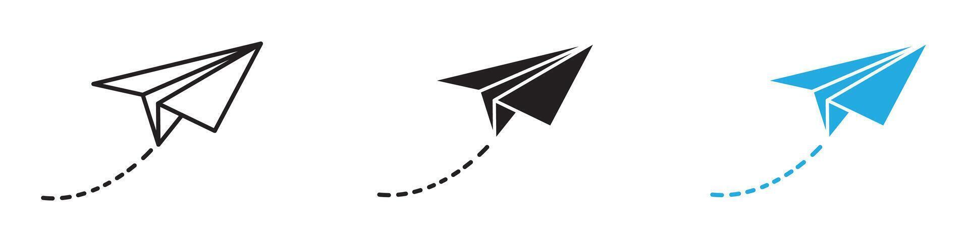 Paper plane icon thin line illustration vector