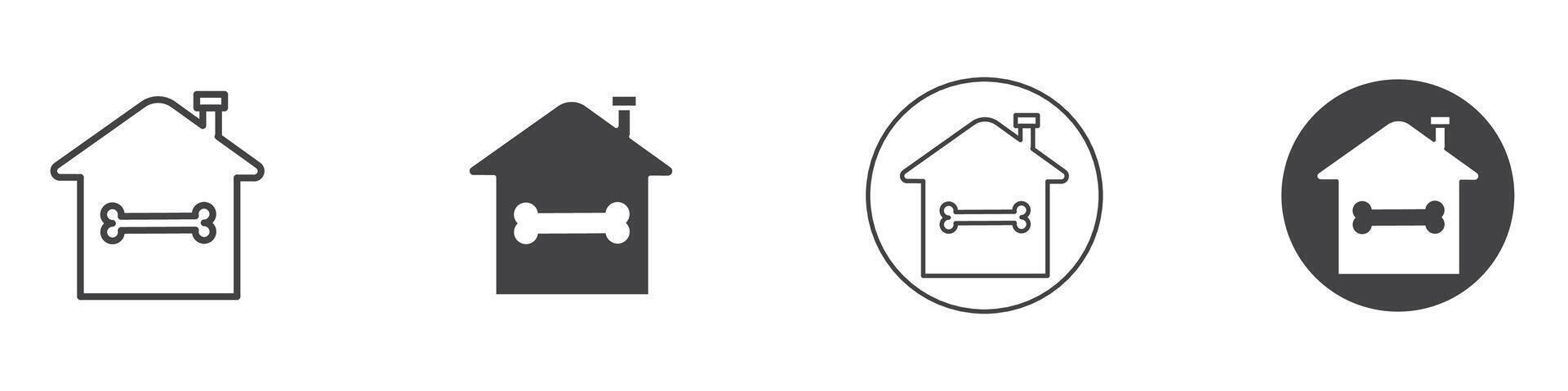Pet House icon thin line illustration vector