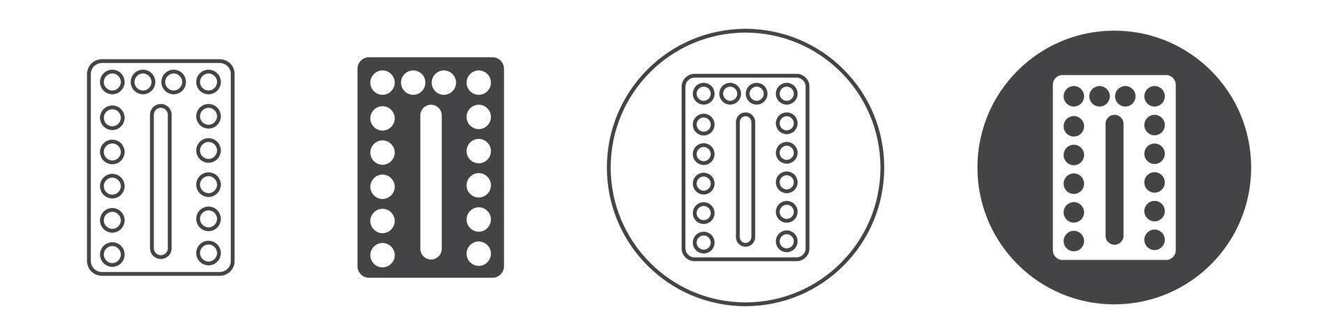Pill Blister Pack icon thin line illustration vector