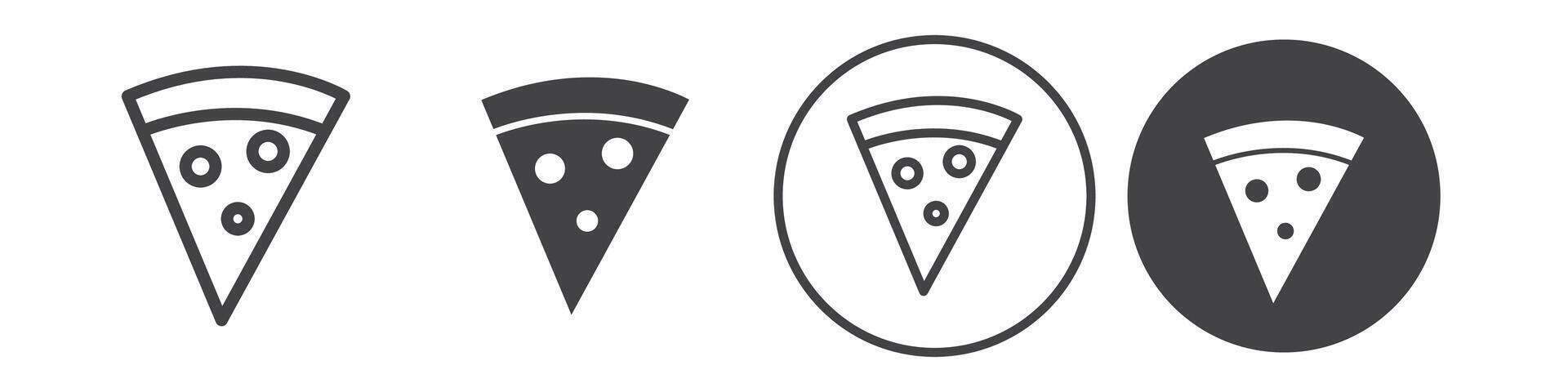 Pizza slice icon thin line illustration vector