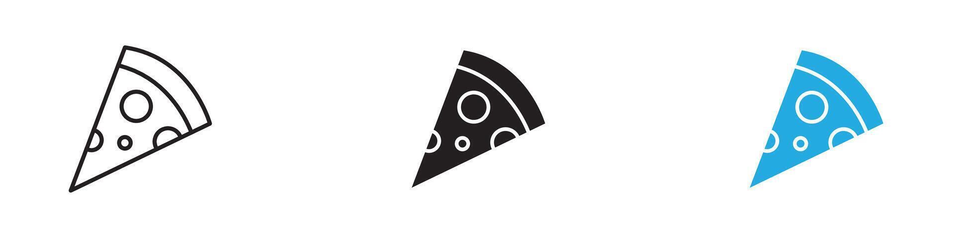 Pizza icon thin line illustration vector