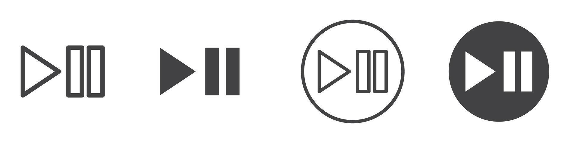 Play pause icon thin line illustration vector