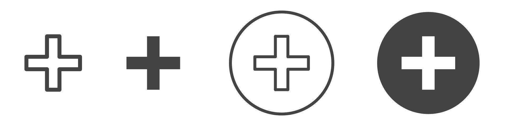 Plus icon thin line illustration vector