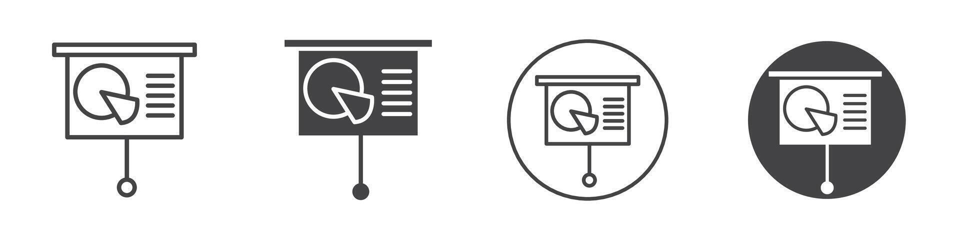 Presentation board icon thin line illustration vector