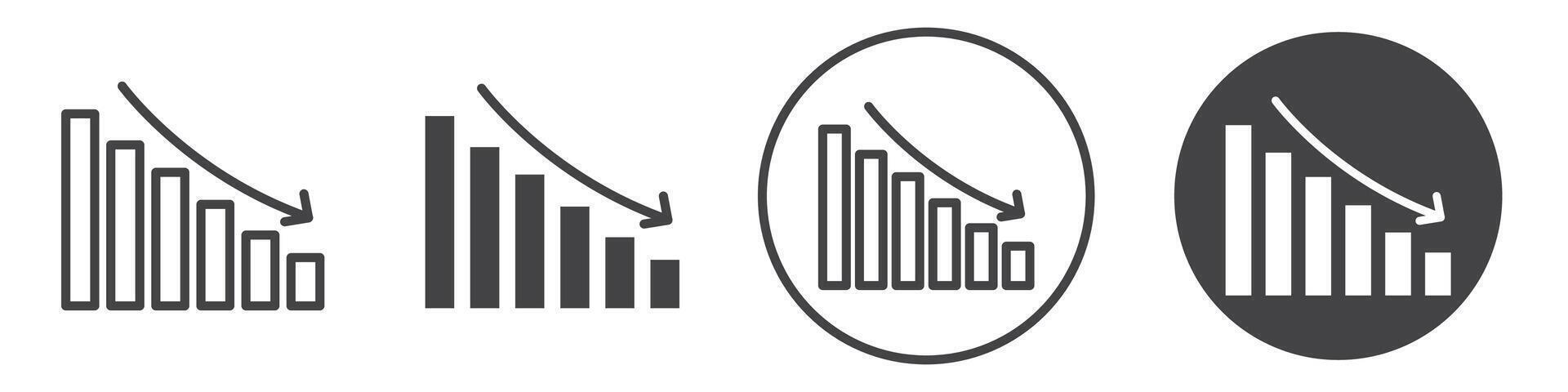 Reduction chart icon thin line illustration vector