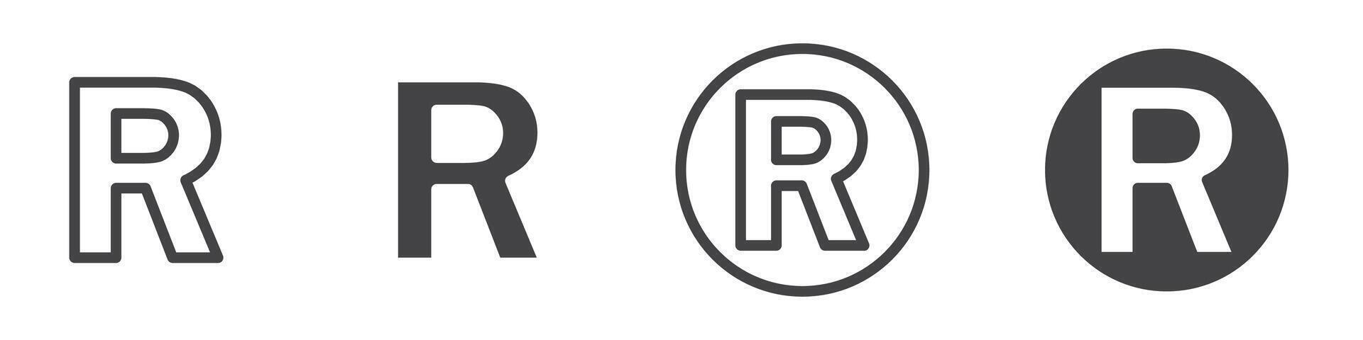 Registered trademark symbol thin line illustration vector