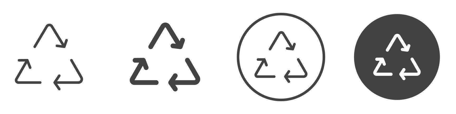 Recycle icon thin line illustration vector