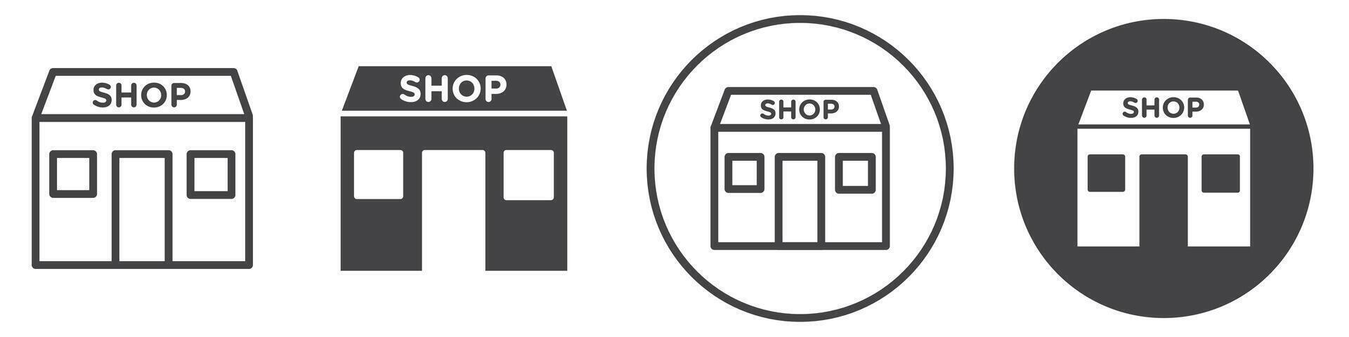 Shop icon thin line illustration vector