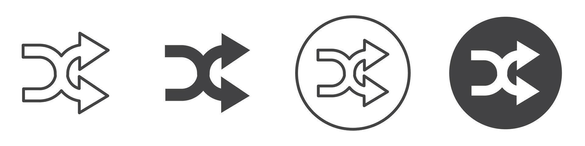 Shuffle icon thin line illustration vector