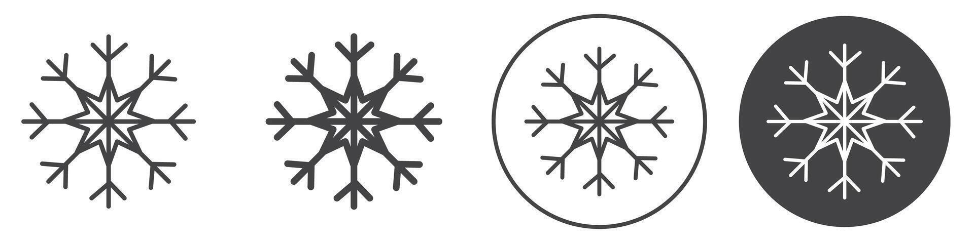 Snowflake icon thin line illustration vector