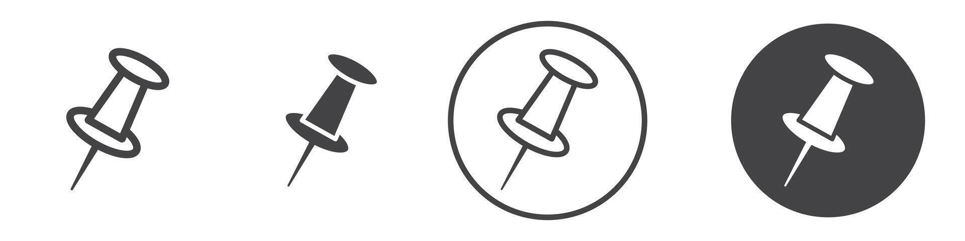 Thumbtack icon thin line illustration vector