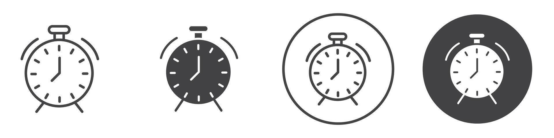 Time clock icon thin line illustration vector