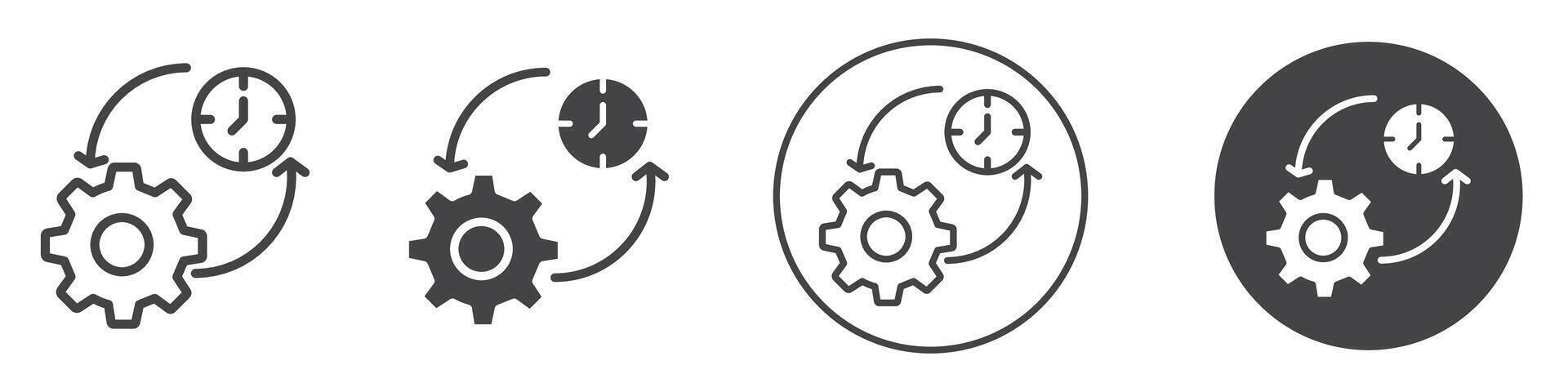 Time management icon thin line illustration vector