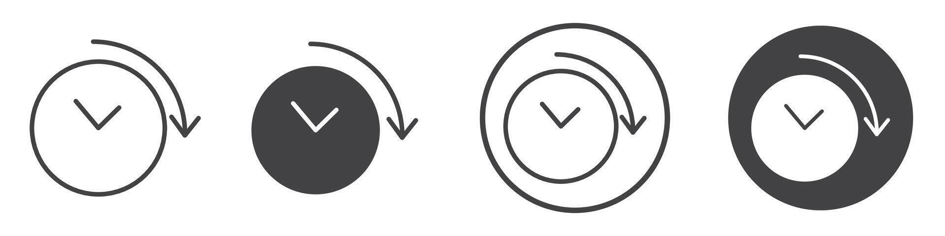 Time forward icon thin line illustration vector