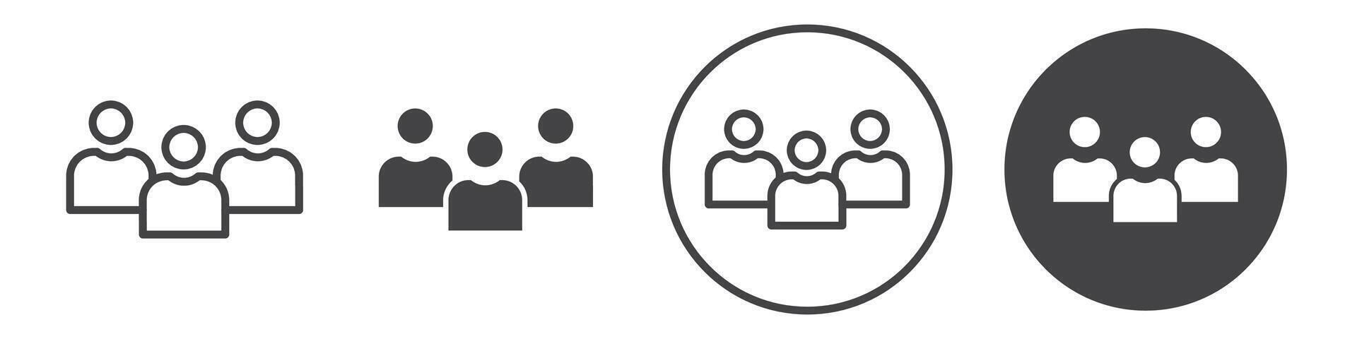 Users icon thin line illustration vector