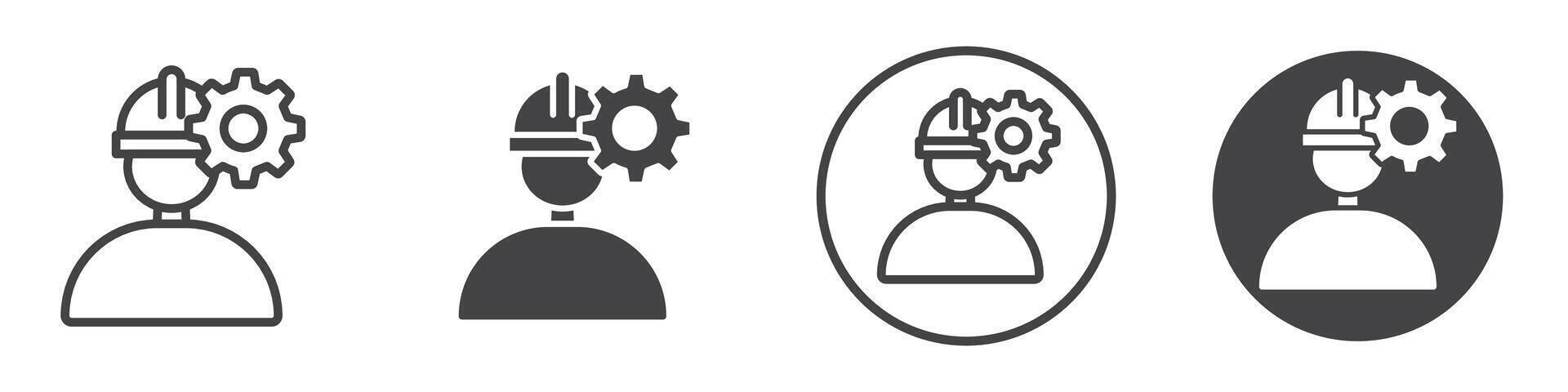 Worker icon thin line illustration vector