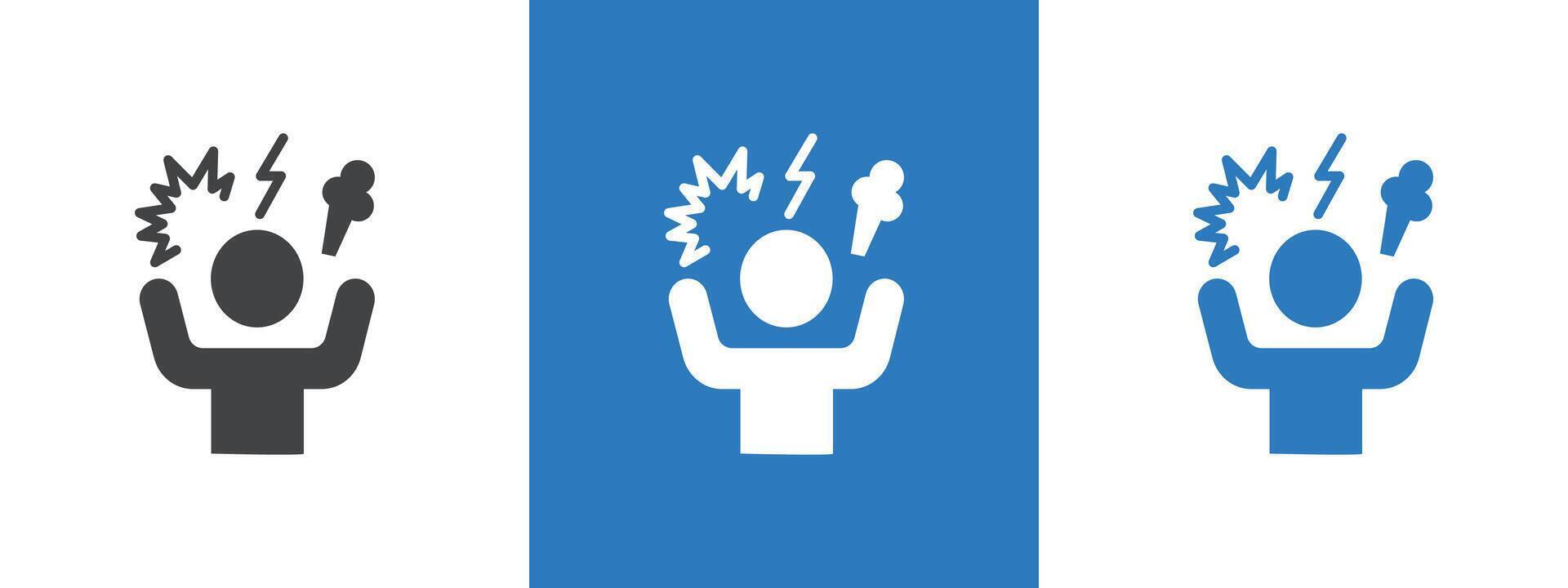 Angry person icon thin line illustration vector