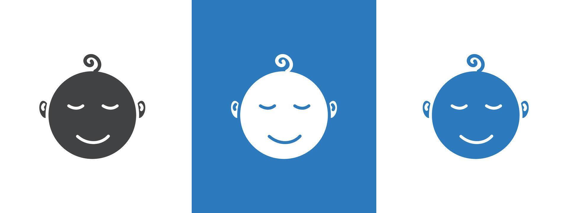 baby face icon thin line illustration vector