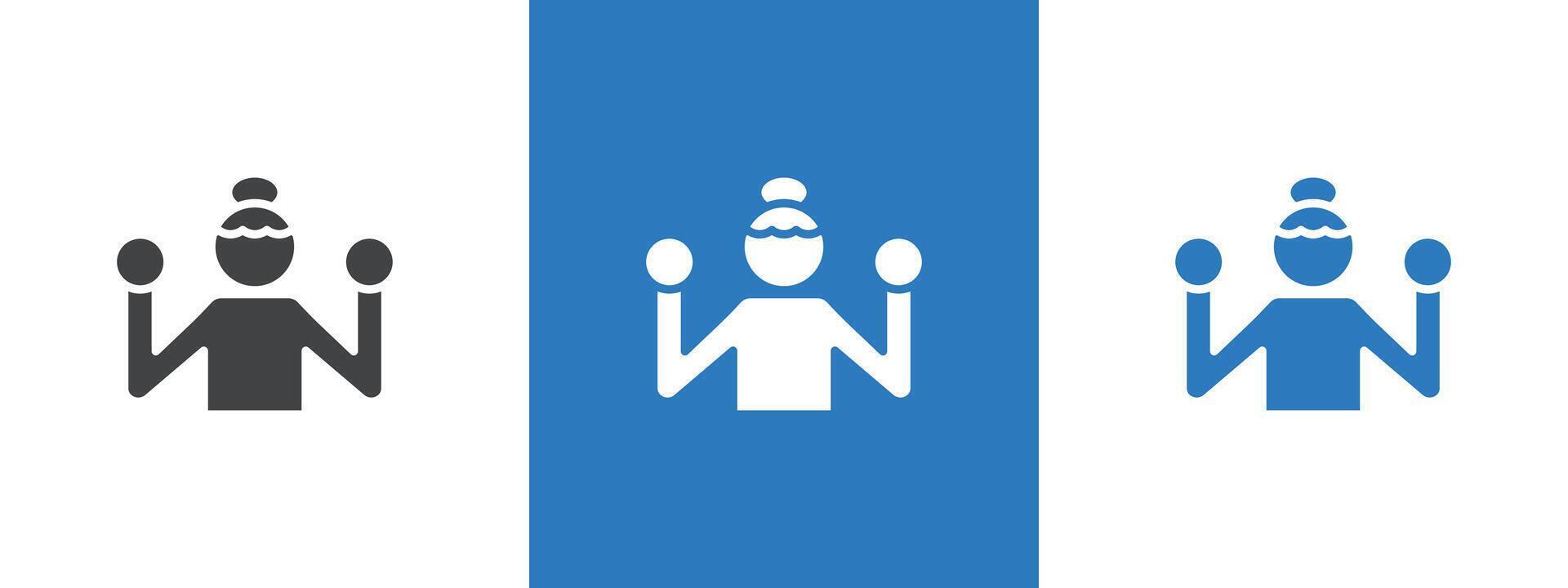 Boxer Woman Icon thin line illustration vector