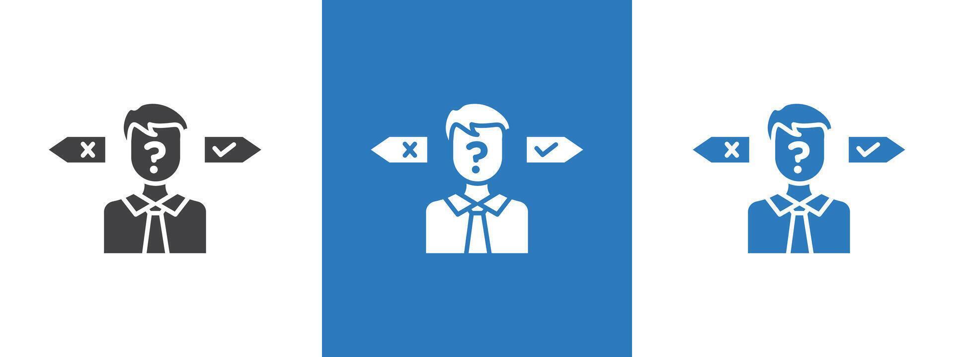 Business Decision Confusion Icon thin line illustration vector