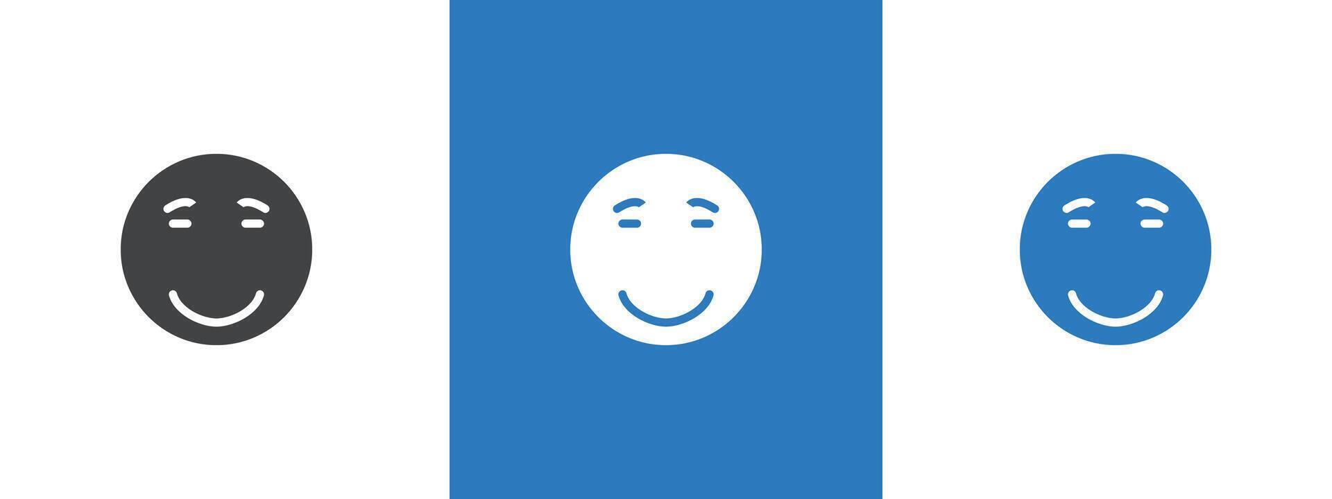Calm Emoji icon thin line illustration vector