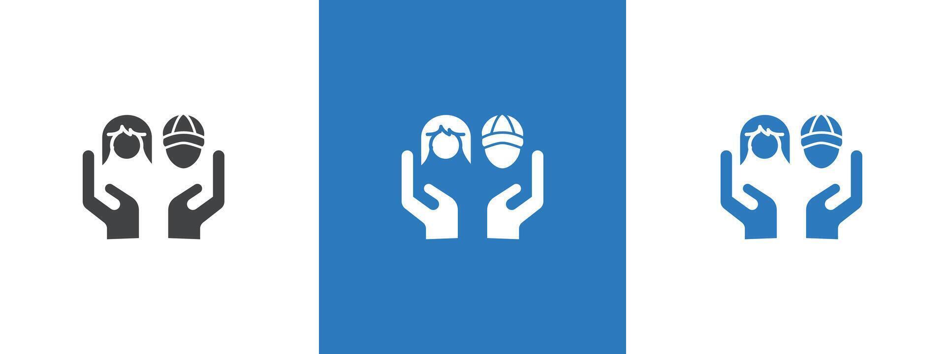 child protect icon thin line illustration vector