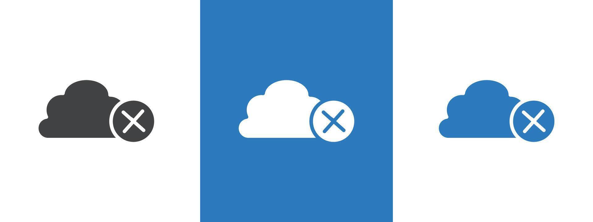 cloud sync disable icon thin line illustration vector