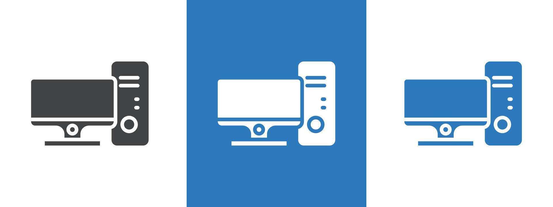 Computer icon thin line illustration vector