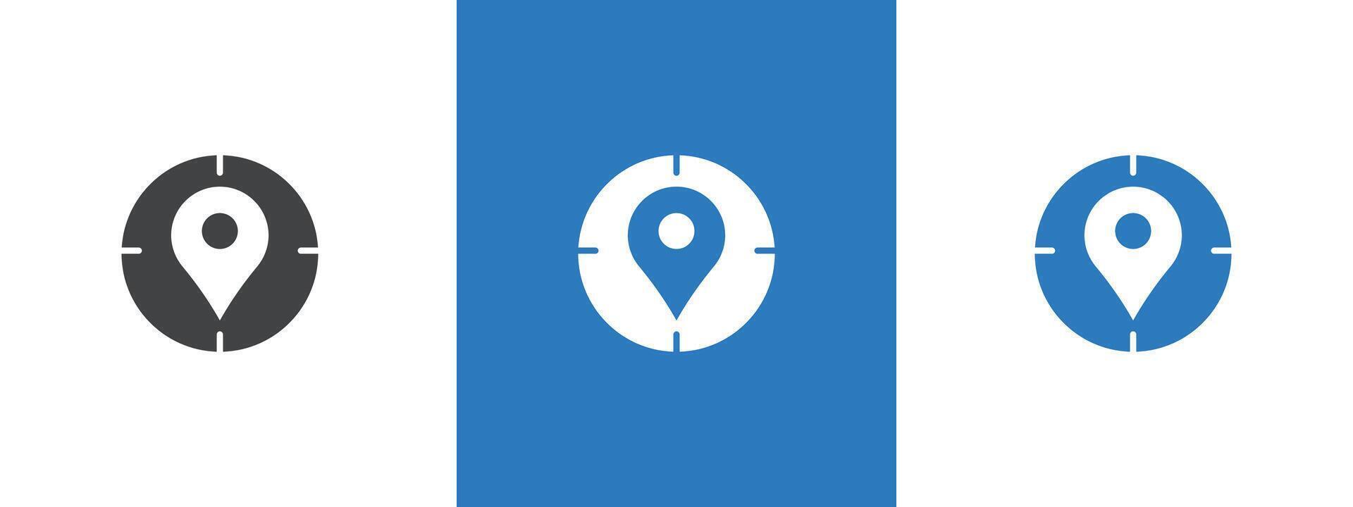 Crosshair location pin icon thin line illustration vector