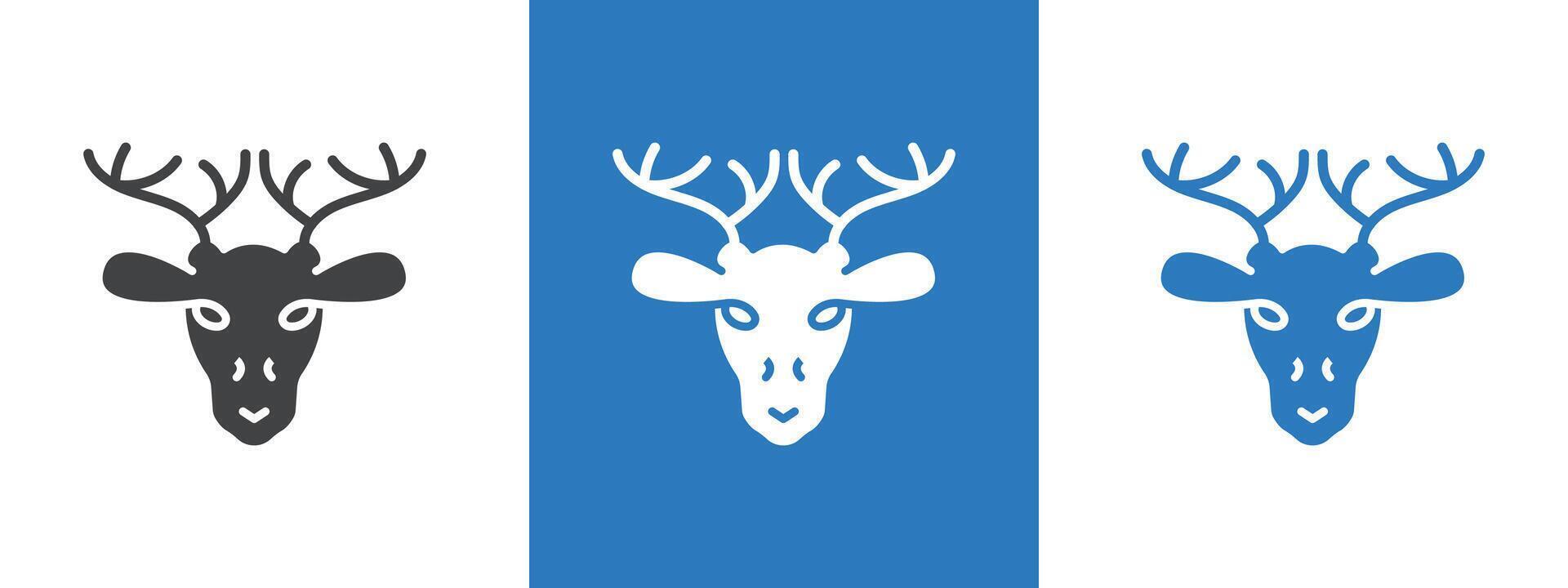 Deer animal icon thin line illustration vector