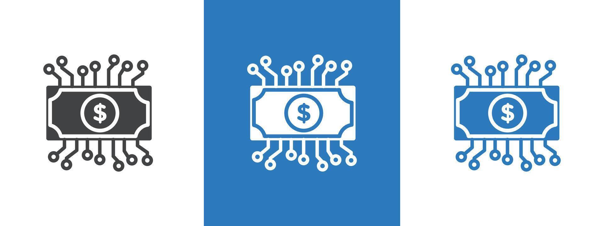 Digital Currency icon thin line illustration vector