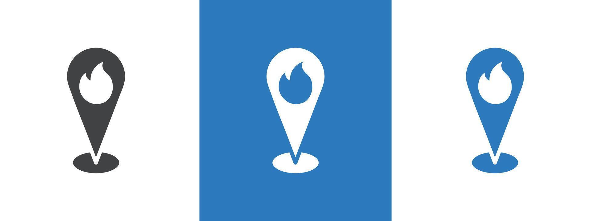 fire location icon thin line illustration vector