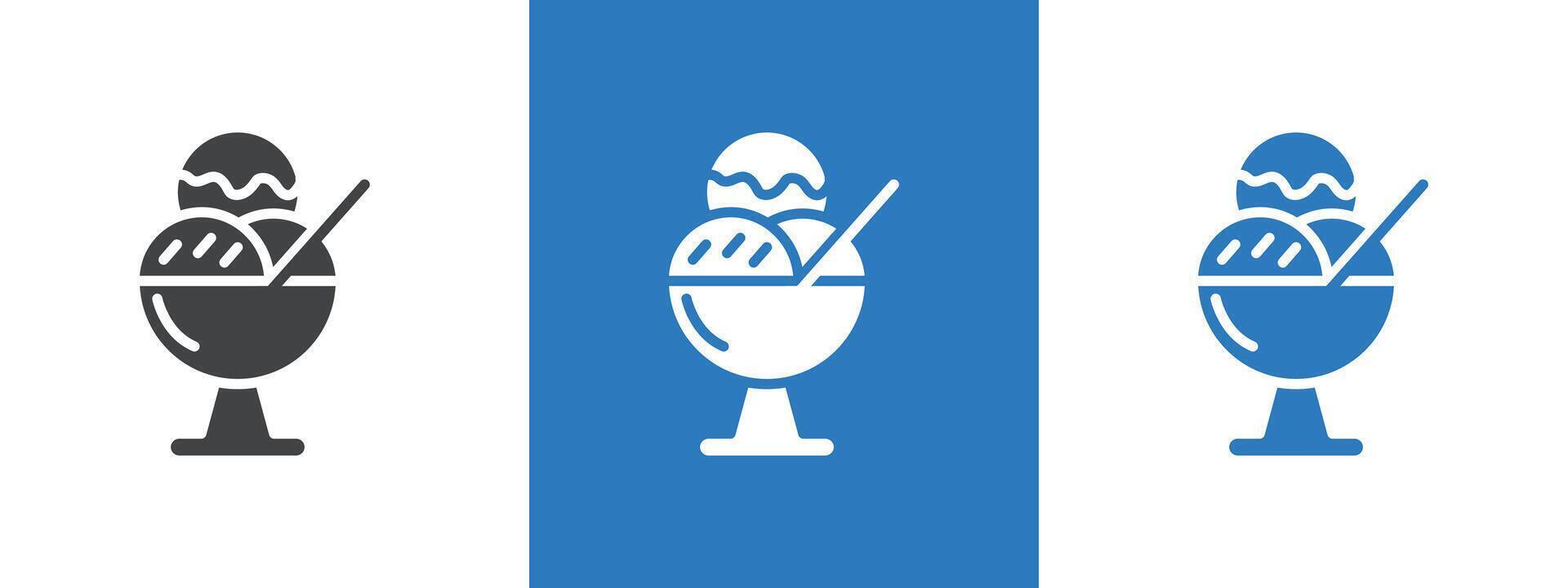 gelato ice-cream icon thin line illustration vector