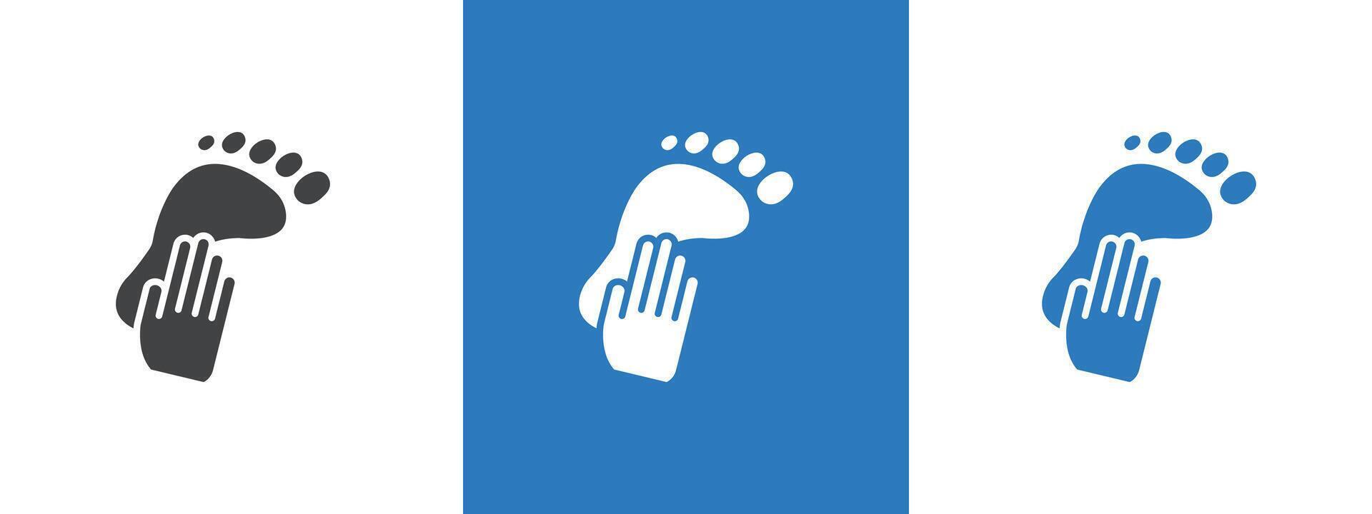 hand and foot icon thin line illustration vector