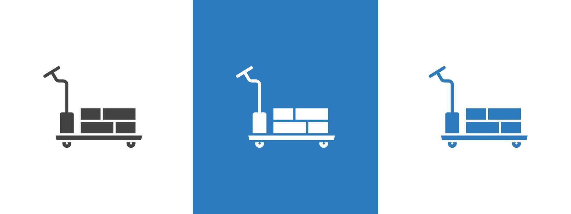 Hand pallet jack icon thin line illustration vector